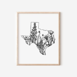 Texas Art, Texas Print, Texas Art Print, Texas Wall Art, Texas Gift