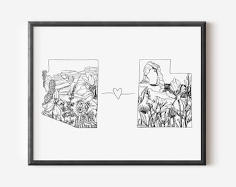 Customizable Long Distance Map Print for You or Your Loved One (Digital Download)