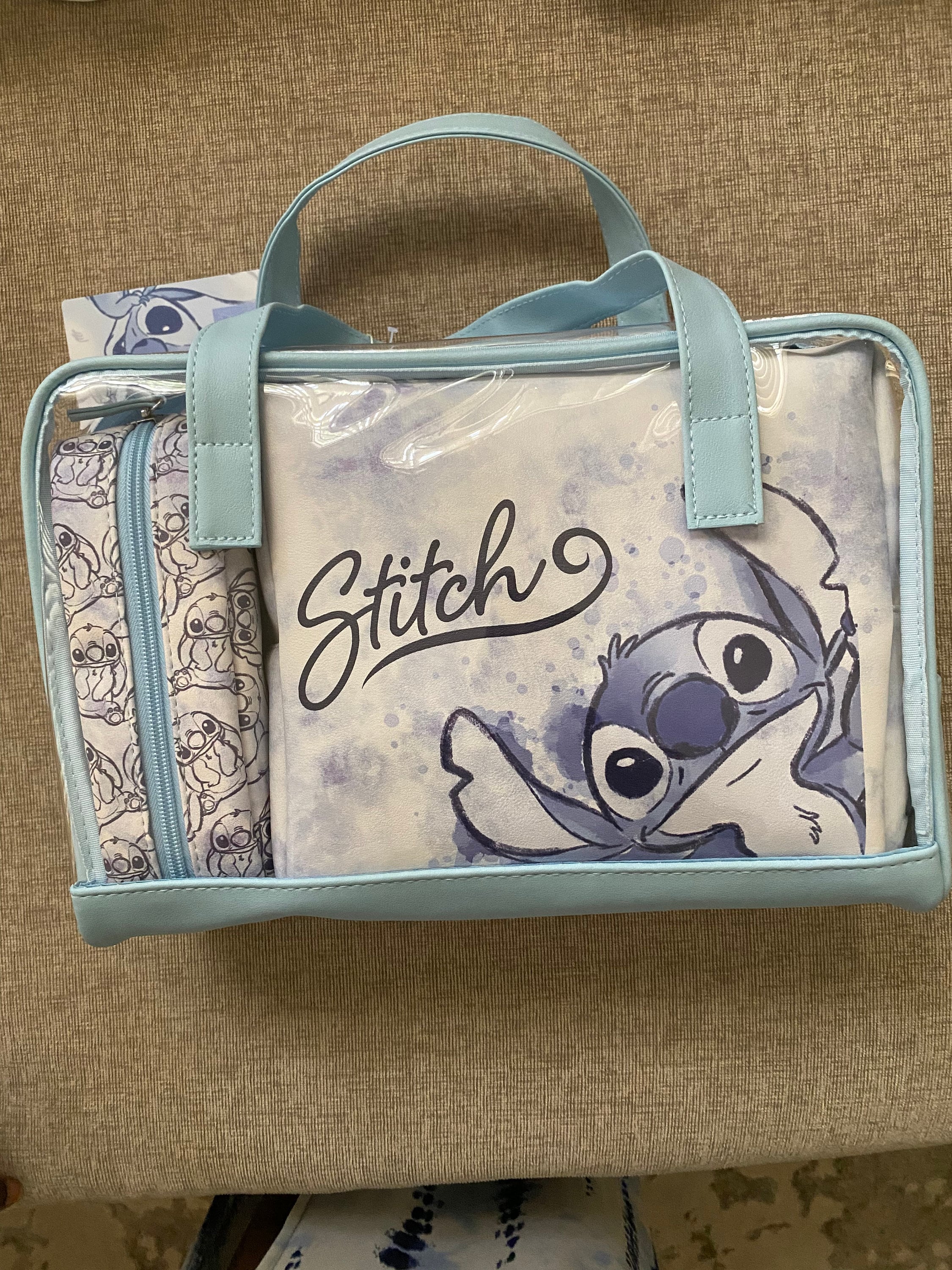 Trousse de Maquillage Stitch Trousse de Toilette Voyage avec Petite  Pochette Rangement Détachable Idée Cadeau Lilo et Stitch Fille Ado Femme