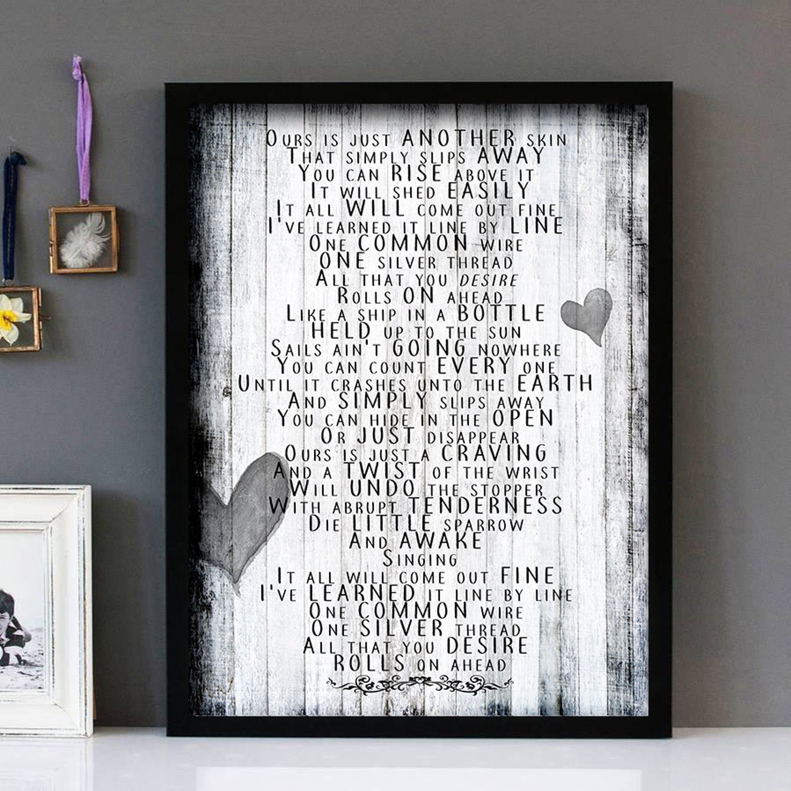 Buy Any Song Lyrics as Framed Wall Art Ideal for Wedding First Dance