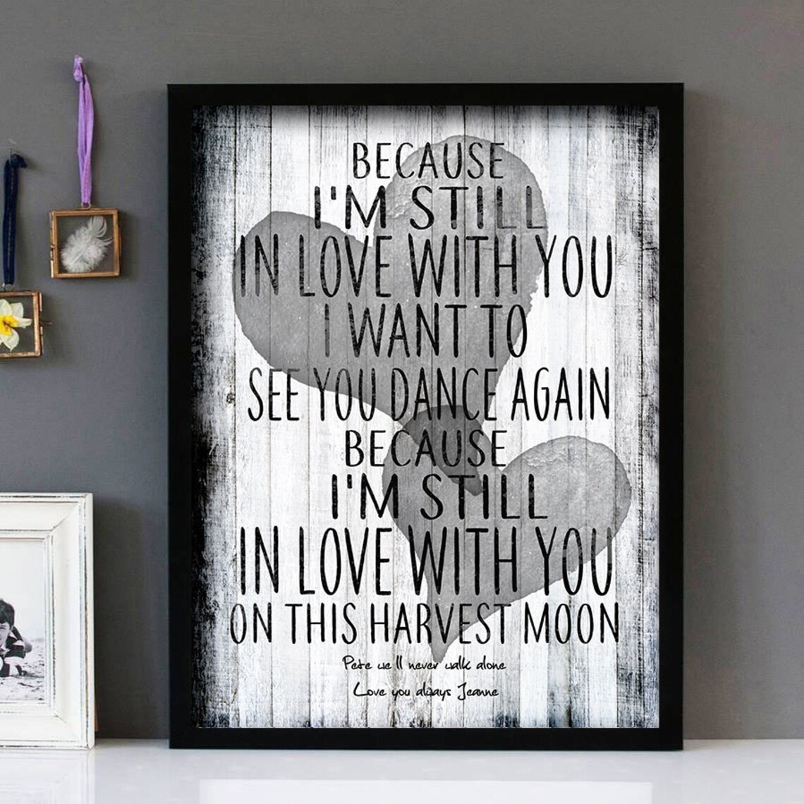 Buy Any Song Lyrics as Framed Wall Art Ideal for Wedding First Dance