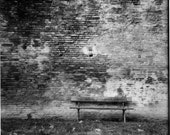 Black and white photography - Bench in Bologna - street art