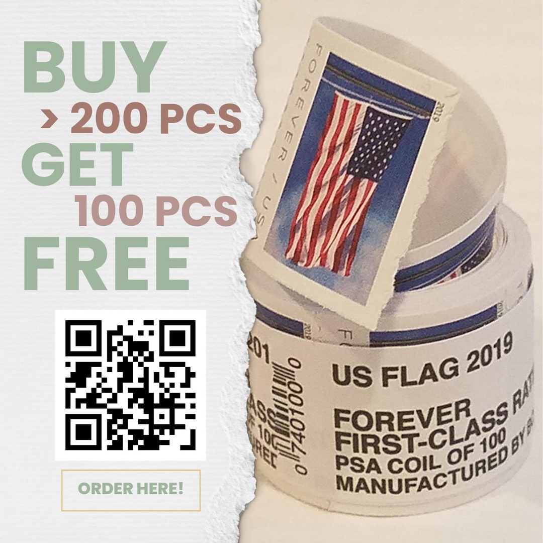 1 Rolls of 100 Forever Stamps Flag Stamps Fast Shipping Buy Etsy