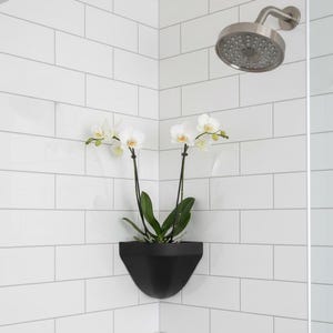 Modern Textured Corner Wall Planter - Small Hanging Plant Pot