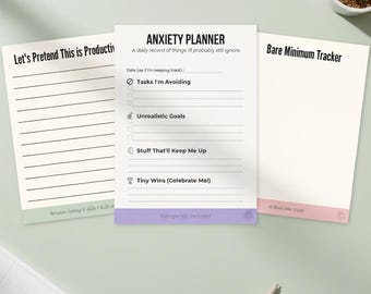 Funny Work Gift Notepad Set, Sarcastic Coworker Office Gift, 3 Pack Relatable Desk Pads