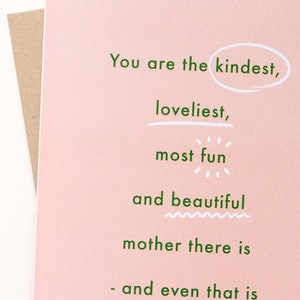 Biglietto per la festa della mamma - Biglietto per la mamma - Biglietto per la mamma - Biglietto di auguri per una mamma premurosa - Mamma adorabile - Migliore mamma - Biglietto unico per la festa della mamma - Mamma sentimentale