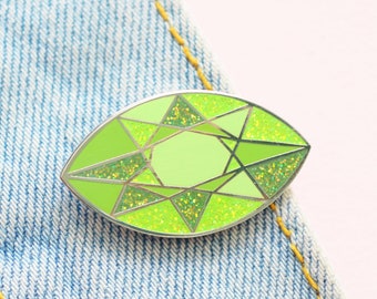 Peridot Birthstone Pin - August Birthday - Gemstone Pin - Hard Enamel Pin - Enamel Pin Set  - Pins - Birthday Token Gift - Pin Badge