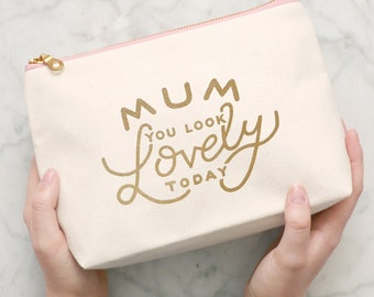 SECONDS - Mom Makeup Bag - Christmas Makeup Bag For Mum - Mum Cosmetics Bag - Beauty Gift for Moms - Mum, You Look Lovely Today Makeup Bag