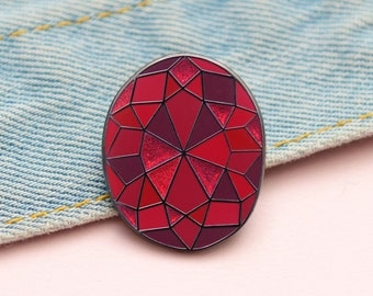 Garnet Birthstone Pin - January Birthday - Gemstone Pin - Hard Enamel Pin - Enamel Pin - Pins - Birthday Token Gift - Alphabet Bags