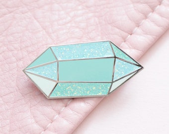 Aquamarine Birthstone Pin - March Birthday - Gemstone Pin - Hard Enamel Pin - Enamel Pin Set  - Pins - Birthday Token Gift - Pin Badge