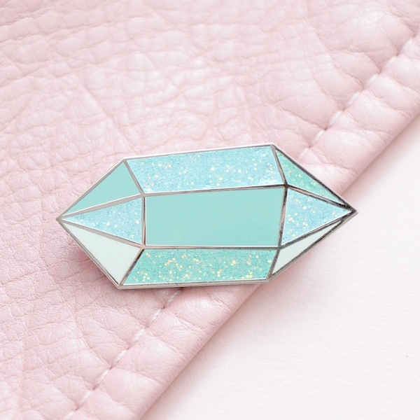 Aquamarine Birthstone Pin - March Birthday - Gemstone Pin - Hard Enamel Pin - Enamel Pin Set  - Pins - Birthday Token Gift - Pin Badge