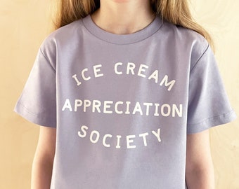 Ice Cream Appreciation Society Kids T-Shirt - Lavender tee - Slogan T Shirt - Vacation tee - Girls T-Shirt - Boys T-Shirt - Summer Kid's tee
