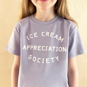 Ice Cream Appreciation Society Kids T-Shirt Lavender tee Slogan T Shirt Vacation tee Girls T-Shirt Boys T-Shirt Summer Kid's tee 画像 1