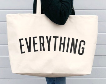 Everything Really Big Bag - Weekender Bag - Giant Canvas Grocery Bag - Maxi Shopper Bag - Oversized Bag - Extra Large Canvas Bag