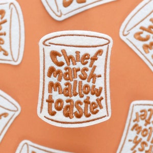 Chief Marshmallow Toaster Embroidered Patch - Embroidered Iron-On Patches - Patch - Iron on Patch - Iron On Sew On Patches - Appliqués Badge