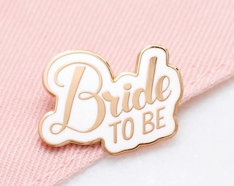 Spilla smaltata per futura sposa / Spilla da bavero per matrimonio in oro / Regalo di fidanzamento e sposa