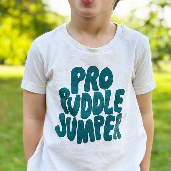 Pro Puddle Jumper Kids T-Shirt | Fun Outdoor Slogan Tee | Camping & Adventure Gift