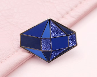 Sapphire Birthstone Pin - September Birthday - Gemstone Pin - Hard Enamel Pin - Enamel Pin Set  - Pins - Birthday Token Gift - Pin Badge