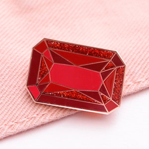 Ruby Birthstone Pin - July Birthday - Gemstone Pin - Hard Enamel Pin - Enamel Pin Set - Pins - Birthday Token Gift - Statement Pins - Flair