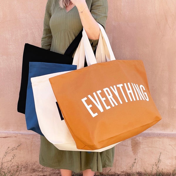 Originele Everything Oversized Tote - Mum Bag - Giant Shopper Bag - Enorme Tas - Mom Christmas Gift - Nieuwe ouder - Extra grote zware canvas tas