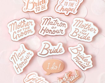 10 Wedding Enamel Pins - Hen Party Badge - Bachelorette Pin - Hard Enamel Pin - Enamel Pins - Gift for Bride - Bridal Party gifts