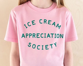 Ice Cream Appreciation Society Kids T-Shirt - Pink t-shirt - Slogan T Shirt - Vacation tee - Girls T-Shirt - Boys T-Shirt - Summer Kid's tee