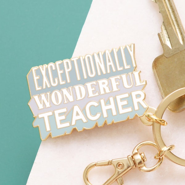 SECONDS Exceptionally Wonderful Teacher Keyring - Teacher Key chain - Gift for Teacher - Enamel Keychain - Teacher Thank You - Teacher Gift