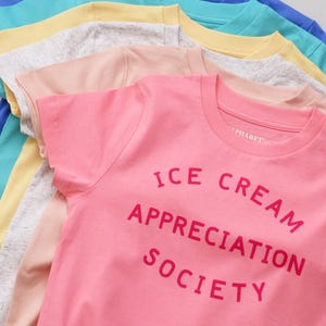 Ice Cream Appreciation Society T-shirt pour enfants - T-shirt d'été - T-shirt de vacances - T-shirt pour fille - T-shirt pour garçon - Amateur de crème glacée - T-shirt pour enfant NOUVEAU