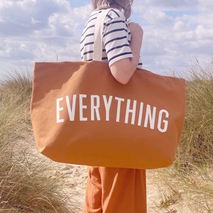 Everything® Oversized Tote Bag - Giant Shopper Bag - Huge Baby Bag - Extra Large Mum Bag - Mom Christmas Gift - Thick Canvas Maxi Tote