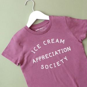 Ice Cream Appreciation Society Kids T-Shirt Berry Funny Slogan T Shirt Vacation tee Girls T-Shirt Boys T-Shirt Summer Kid's tee image 1