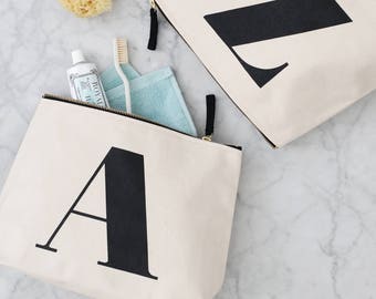 Toiletry Bag - Letter Wash Bag - Personalised Cosmetics Bag - Toiletry Bag for Her - Travel Makeup Bag - Initial Washbag - Alphabet Bags