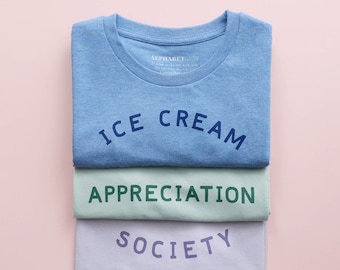 Ice Cream Appreciation Society T-shirt - Unisex Slogan Tee - Graphic Tee - Women's Slogan T-Shirt - Ice cream lovers Gift - Mens t-shirt