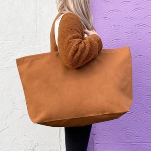Tan Canvas wirklich große Tasche - Große Wochenend-Tasche - Riesen Canvas Einkaufstasche - Große Einkaufstasche