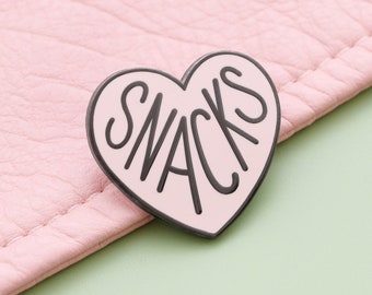 Heart Snacks Pin - Hard Enamel Pin - Gift for Travel - Flair - Brooch - Lapel Pin - Pins - Gift for Friends