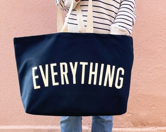 Extra Large Navy Canvas Tote Bag | Everything Oversized Bag | XL Shopper Weekend Tote | Grocery & Everyday Bag | Thoughtful Gift for Her
