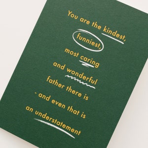 Kindest Father Greeting Card - Funny Card for Dad - Father's Day Card - Dad Birthday Card - Dad Card - Thank You Card - Best Dad Card