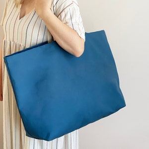 Blue Extra Large Canvas Tote Bag | Oversized Shopper | Giant Weekend & Everyday Carryall | Practical Gift for Her