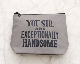 Exceptionally Handsome Men's Wash Bag - Man Toiletry Bag - Gift For Dad - Toiletry Bag For Him - Travel Bag For Shaving - Husband Christmas