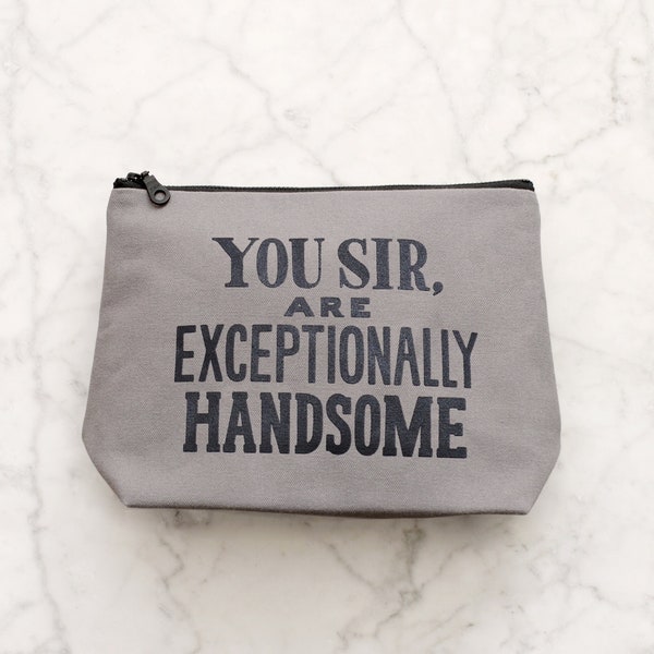 Exceptionally Handsome Men's Wash Bag - Man Toiletry Bag - Gift For Dad - Toiletry Bag For Him - Travel Bag For Shaving - Husband Christmas