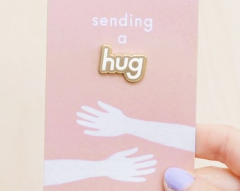 Sending A Hug Pin - Hard Enamel Pin - Hug Pin - Enamel Pin - Flair - Gift for friend - virtual hug - Lapel Pin - Pins - pocket hug