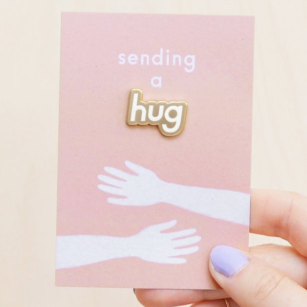 Sending A Hug Pin - Hard Enamel Pin - Hug Pin - Enamel Pin - Flair - Gift for friend - virtual hug - Lapel Pin - Pins - pocket hug