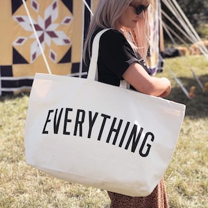 Everything Really Big Bag Weekender Bag Giant Canvas Grocery Bag Maxi Shopper Bag Oversized Bag Extra Large Canvas Bag image 2