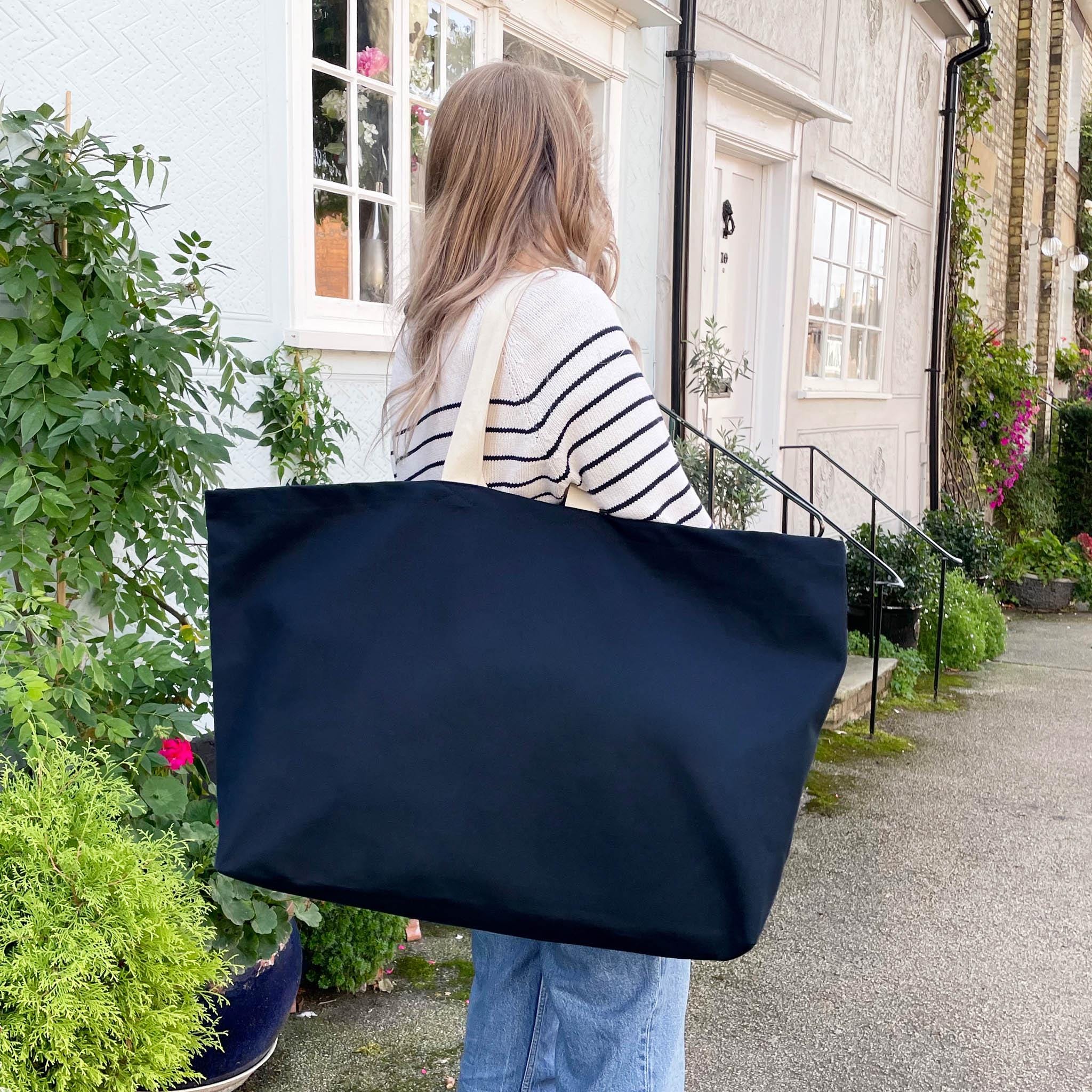 Navy Blue Canvas XL Bag - Large Weekend Bag - Giant Canvas