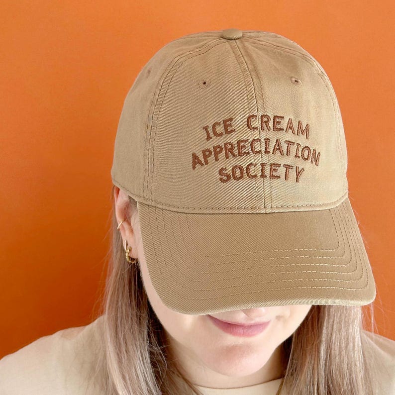 Ice Cream Appreciation Society Cotton Baseball Cap | Embroidered Dad Hat | Ice Cream Lover Gift image 5