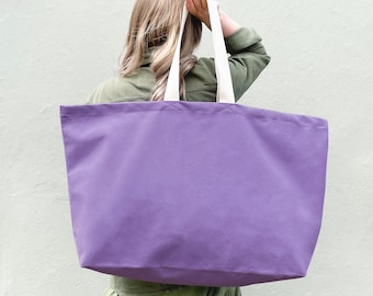 Lavender Extra Large Canvas Tote Bag | Oversized Shopper | Really