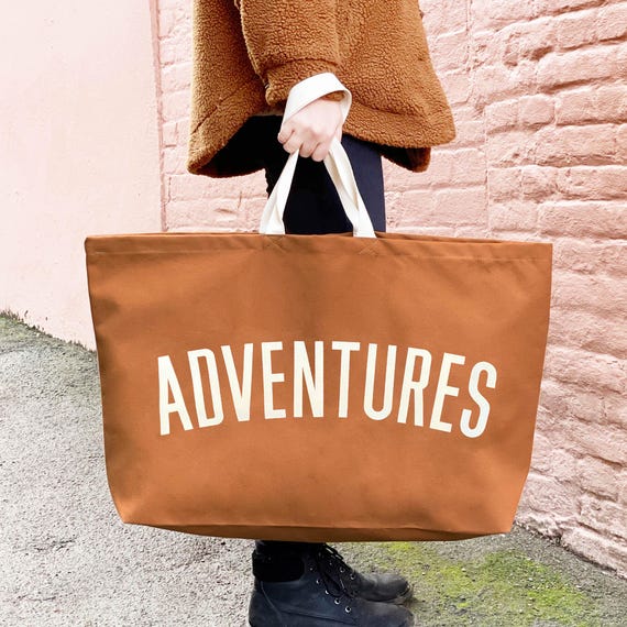 Adventures Oversized Bag Weekender Tote Giant Canvas Bag