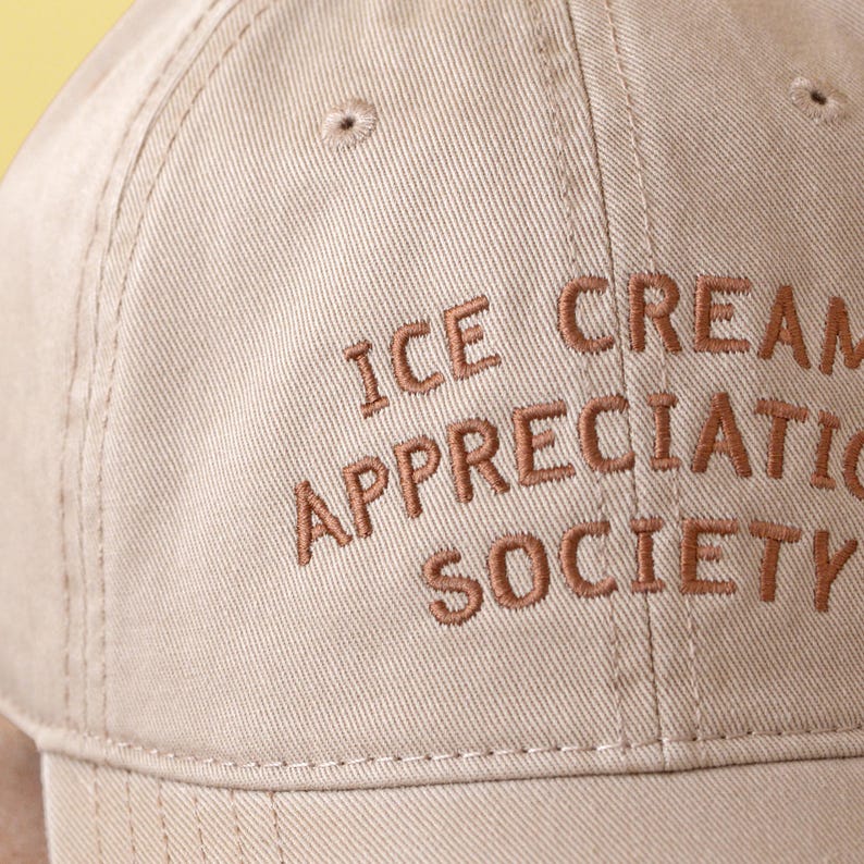 Ice Cream Appreciation Society Cotton Baseball Cap | Embroidered Dad Hat | Ice Cream Lover Gift image 13