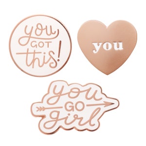 Set of 3 Enamel Pins Positive Pins Fun Pin Badges You Got This Hard Enamel Pin Enamel Pin Slogan Pins Flair Motivational Pin image 7