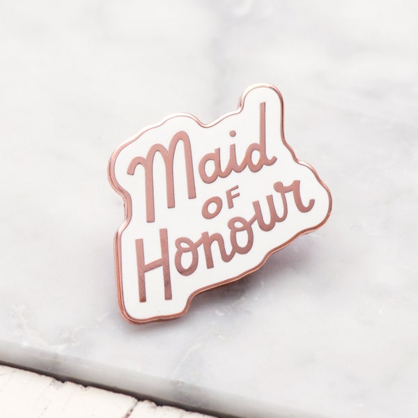 Maid of Honour Enamel Pin - Wedding Enamel Pin - Hen Party Badge - Bachelorette Pin - Hard Enamel Pin - Gift for Bridesmaid - Pin Badge