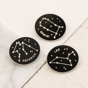 Virgo Pin Zodiac Pin Constellation Enamel Pin Hard Enamel Pin Enamel Pin Pins Flair Birthday Pin Badge Pin Badge image 6